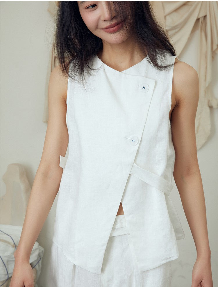 Linen vest top