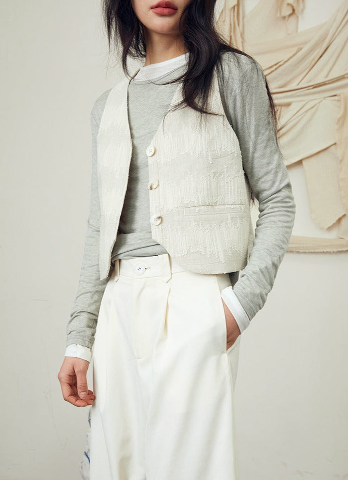 Cotton linen vest top