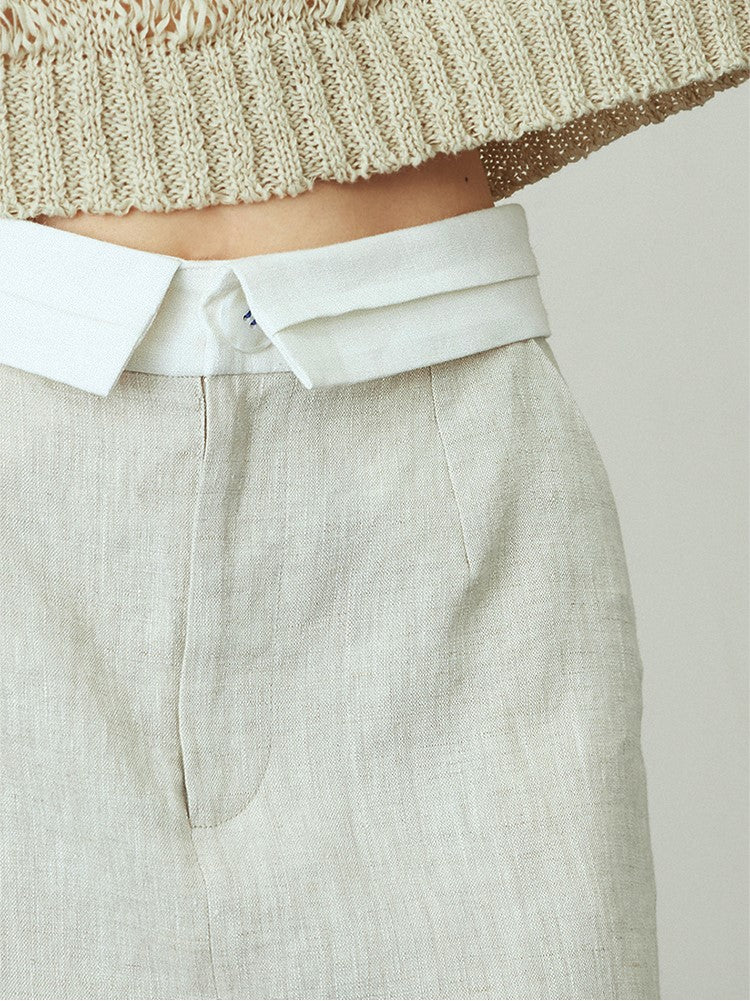 Linen patchwork skirt