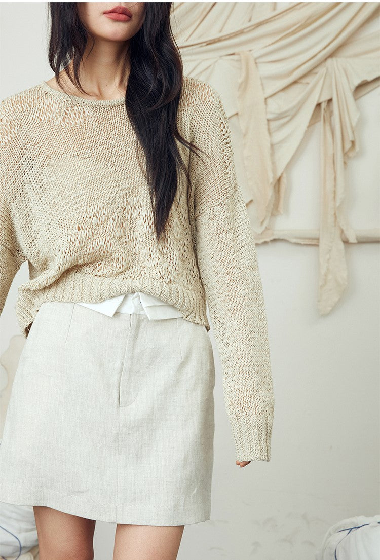 Linen patchwork skirt