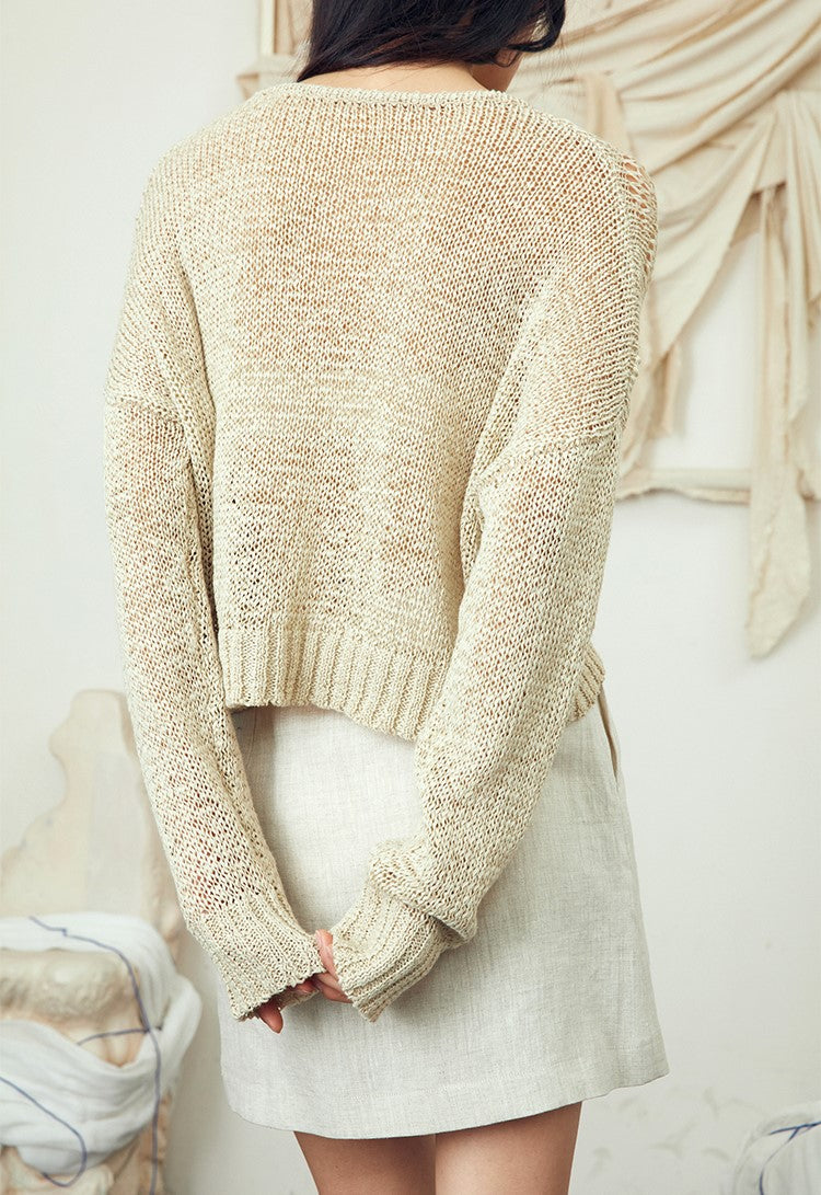 Linen patchwork skirt