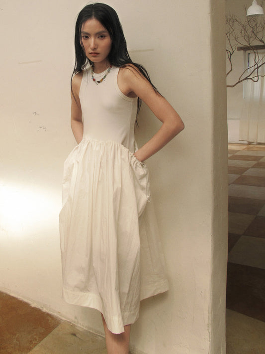 Howl studio patchwork drawstring maxi dress