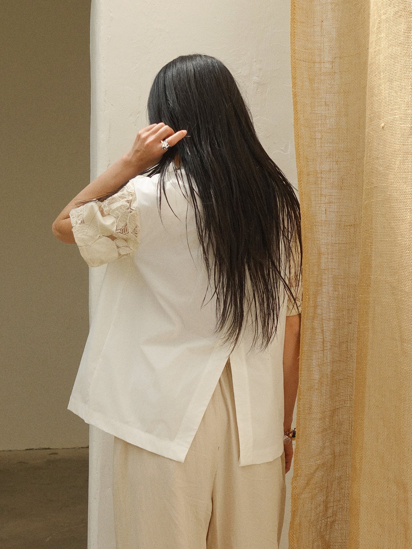 Howl studio full embrodiery patchwork bermuda shirt