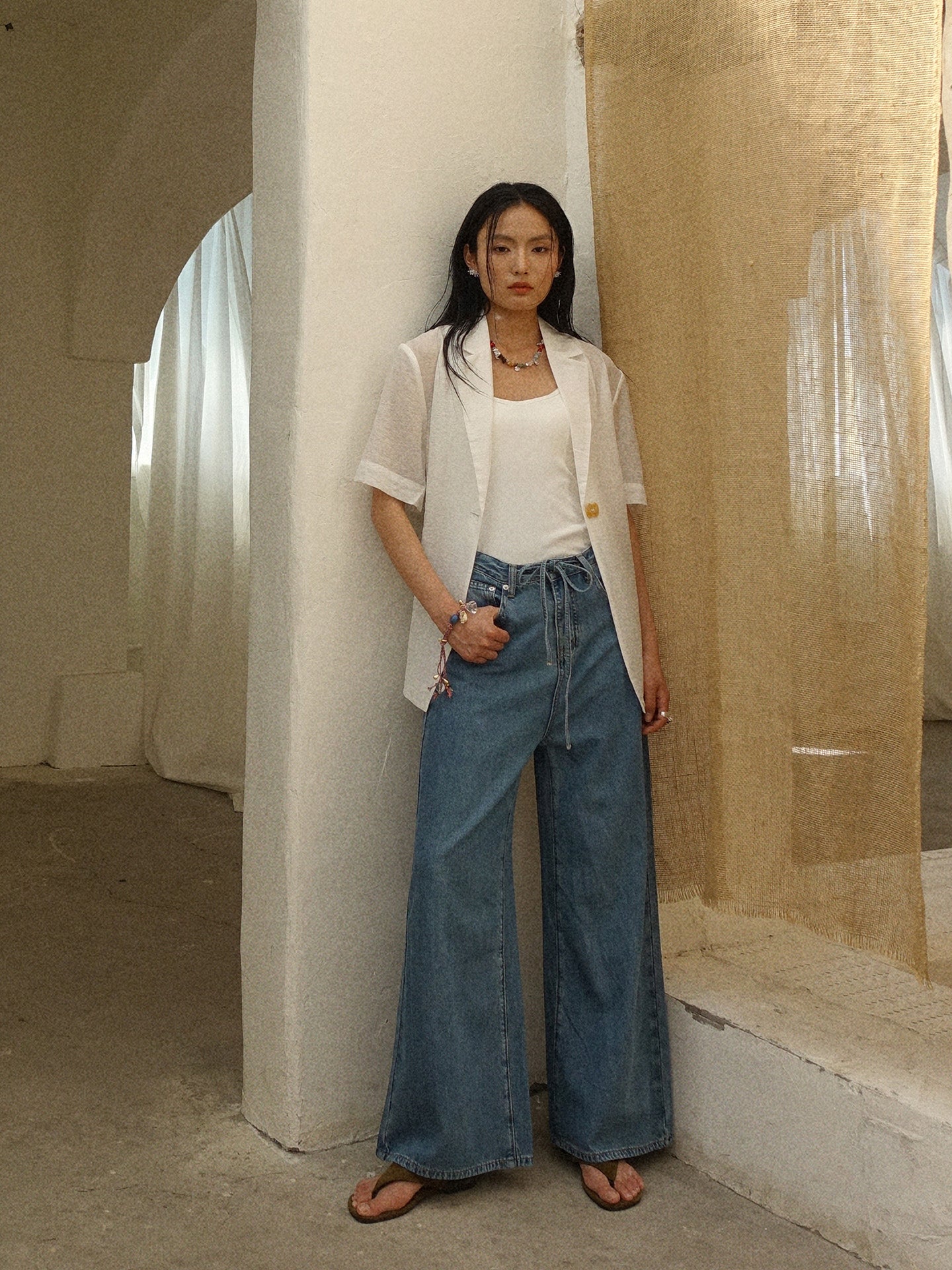Howl studio tencel drawstring jeans