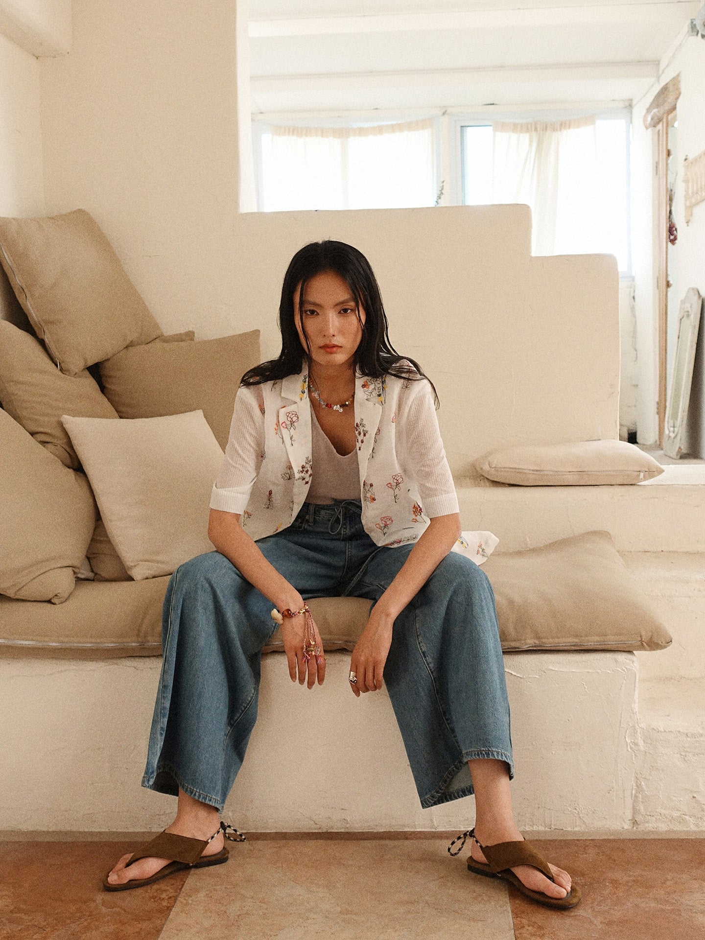 Howl studio tencel drawstring jeans