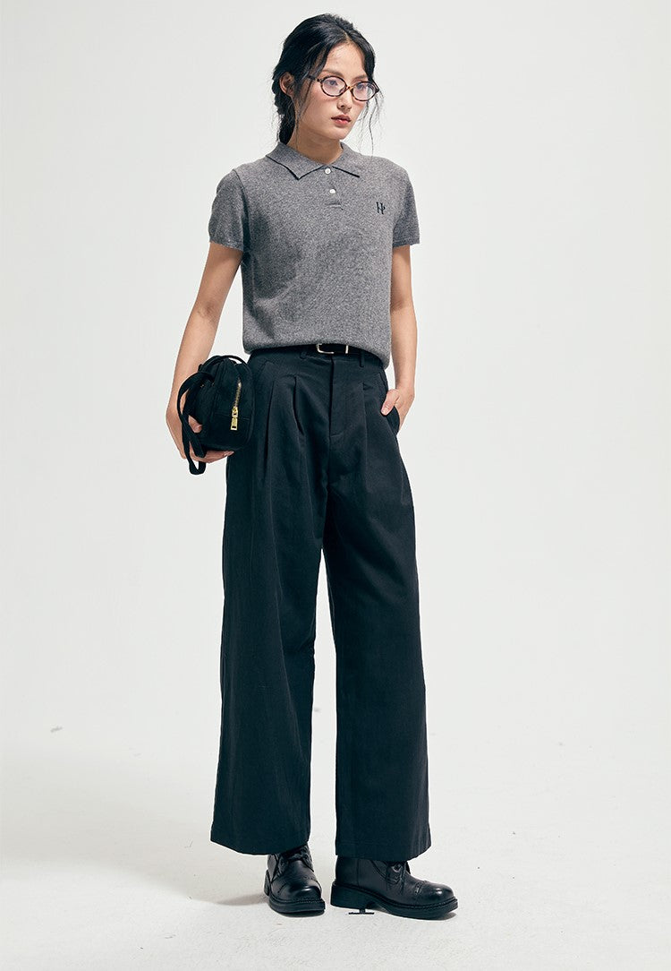 Lyocell straight-leg pants