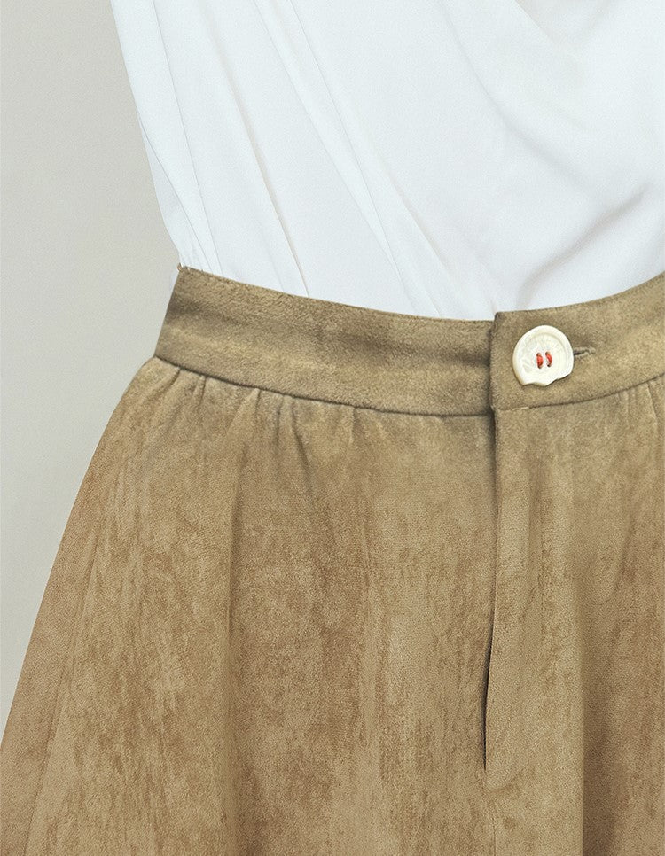 Faux suede skirt