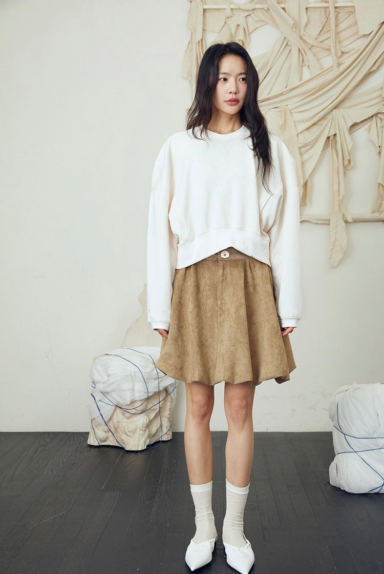 Faux suede skirt
