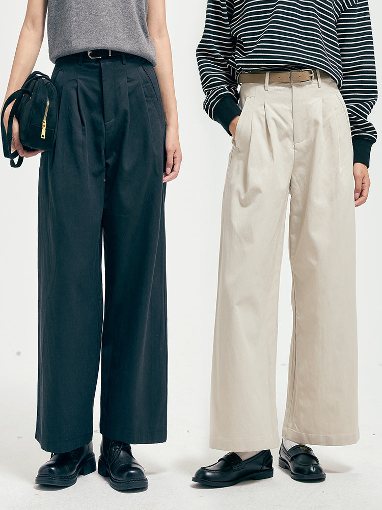 Lyocell straight-leg pants
