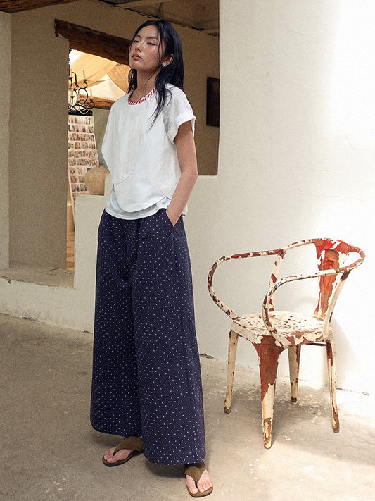 Howl Studio polka dots tencel cotton pants