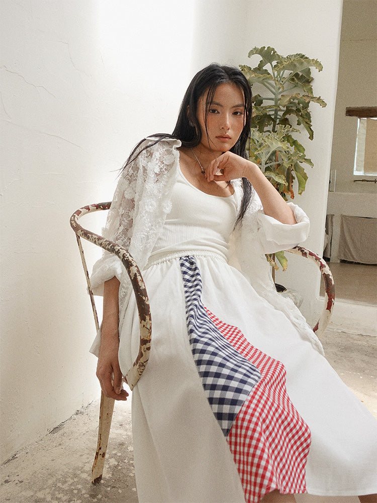 Howl Studio checkered patchwork skirt