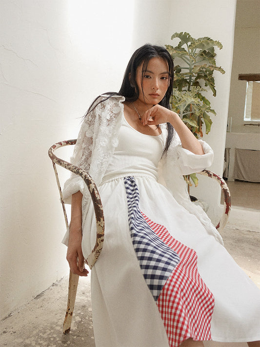 Howl Studio checkered patchwork skirt