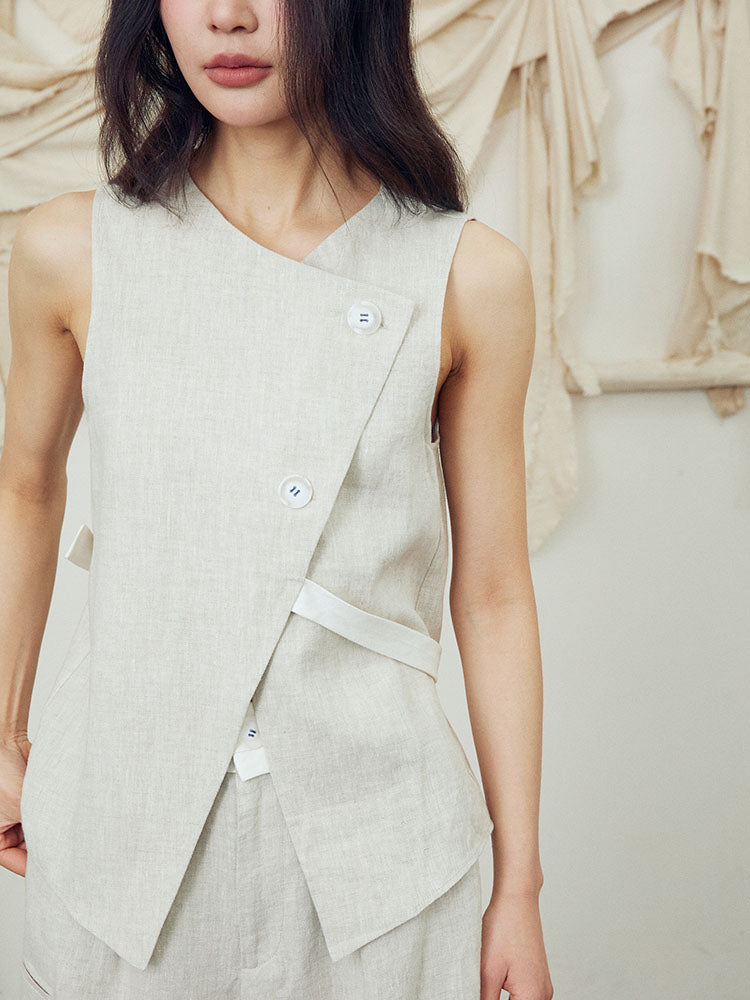 Linen vest top