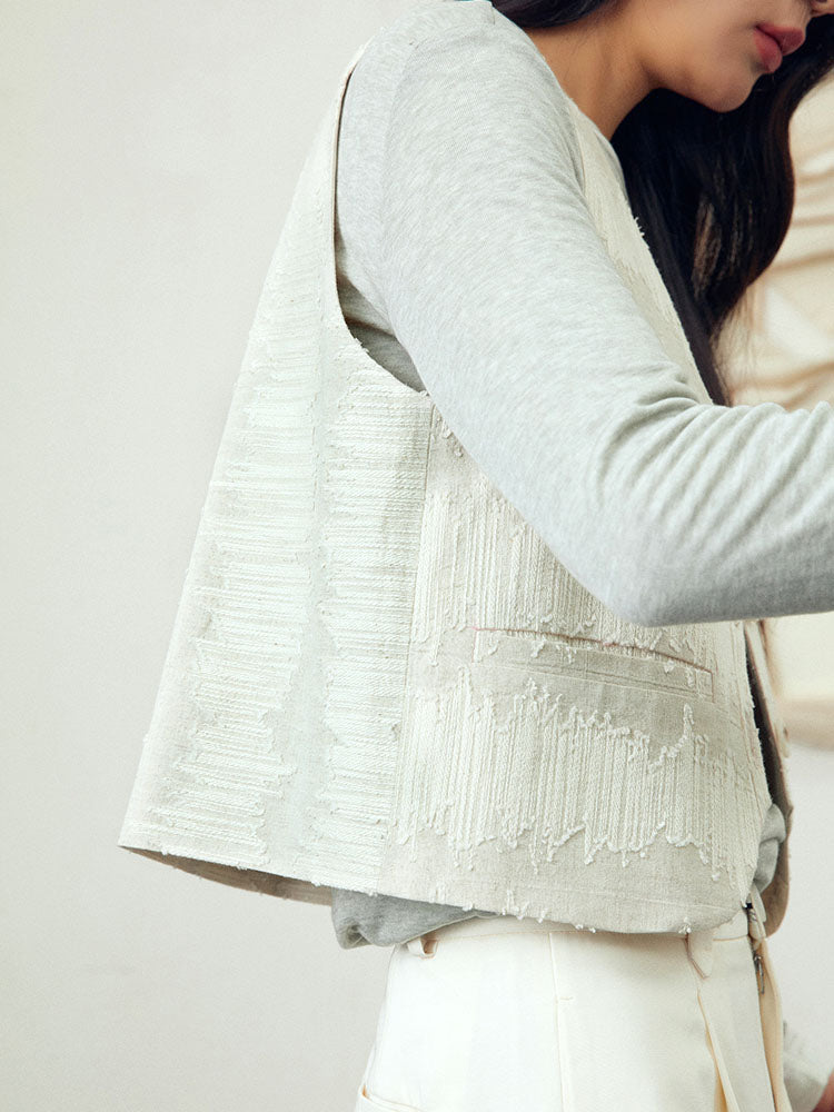 Cotton linen vest top