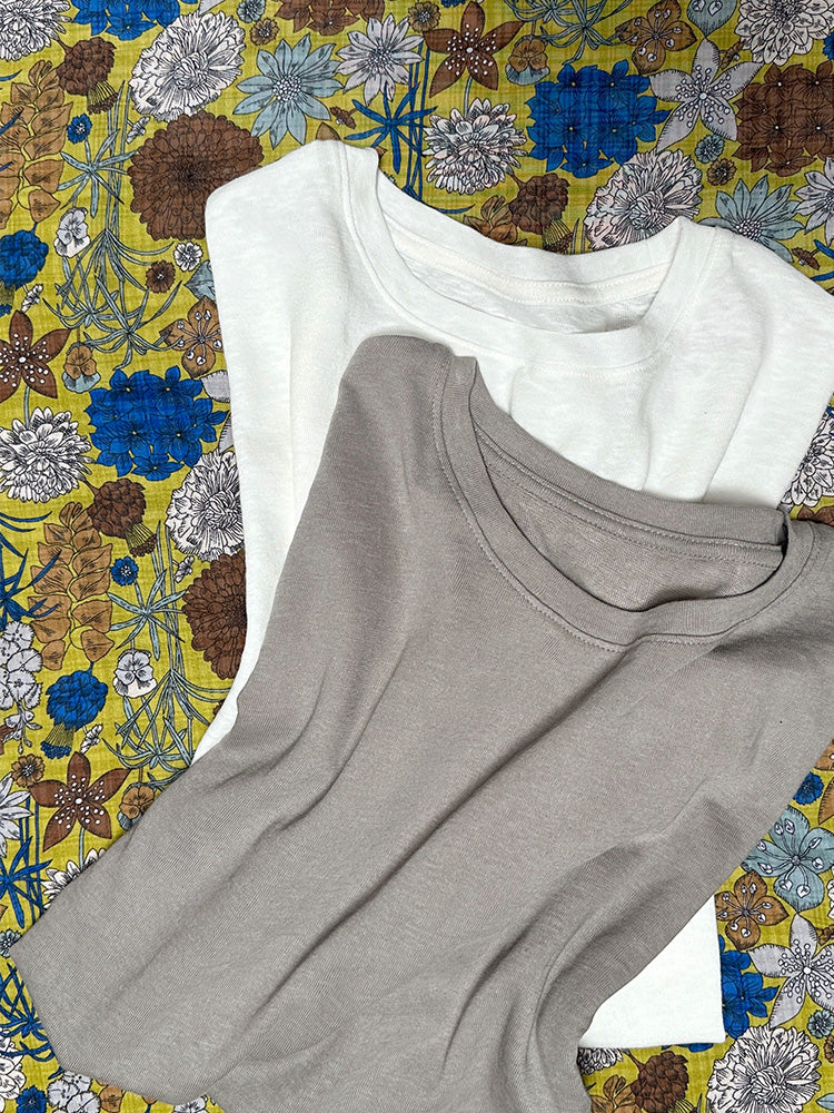 Howl Studio linen cotton rolled sleeves tee