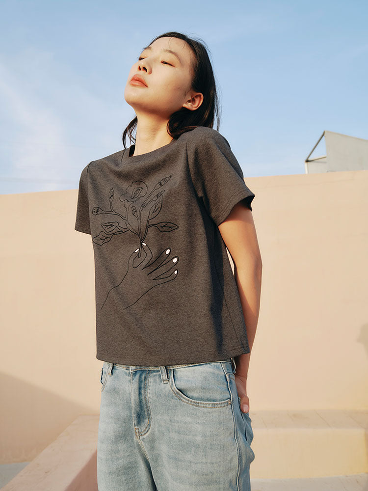 HOWL X DI UJDI Collection Embroidery tee