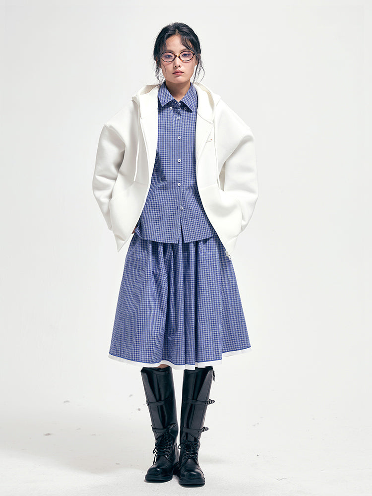 Plaid patchwork skirt