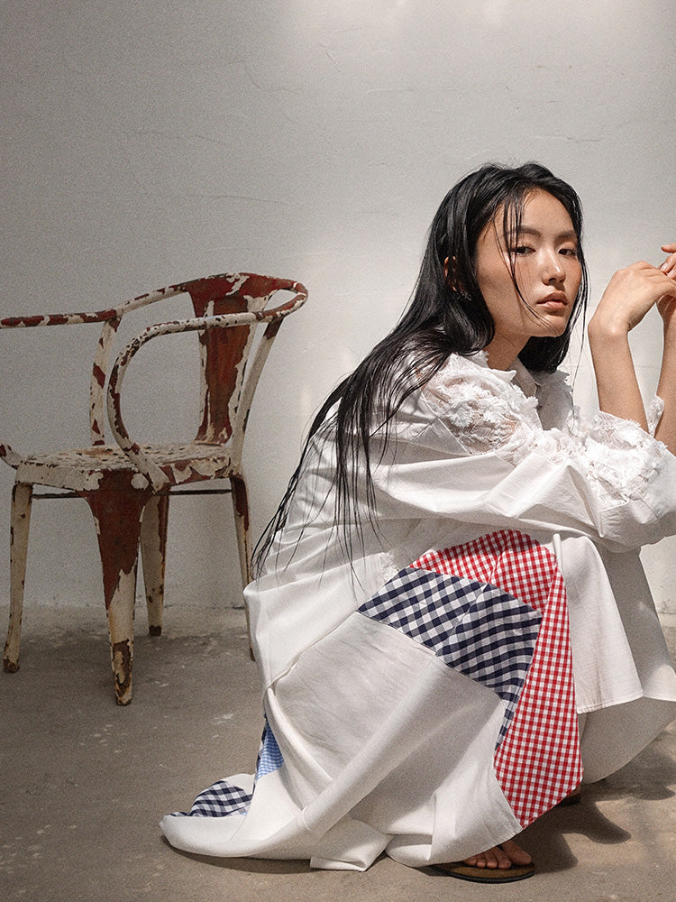 Howl Studio checkered patchwork skirt