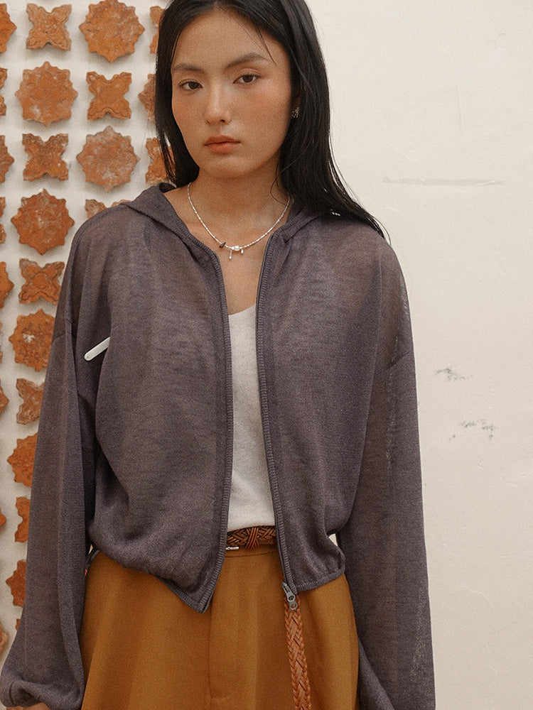 Howl Studio ramie hoodie cardigan
