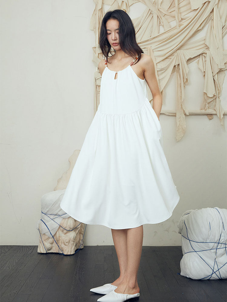 White/Black overall dress