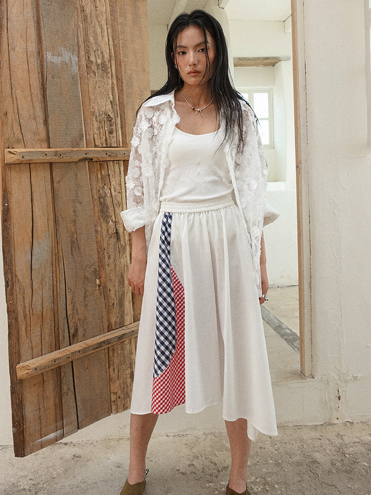 Howl Studio checkered patchwork skirt