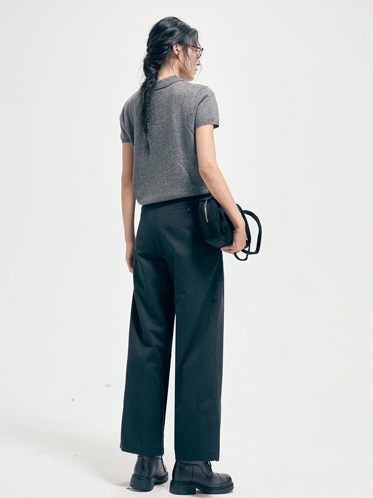 Lyocell straight-leg pants