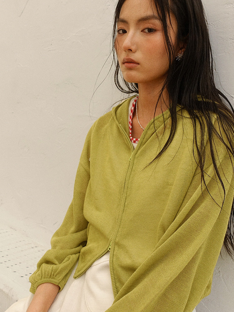 Howl Studio ramie hoodie cardigan