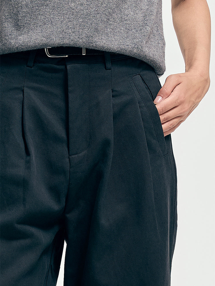 Lyocell straight-leg pants