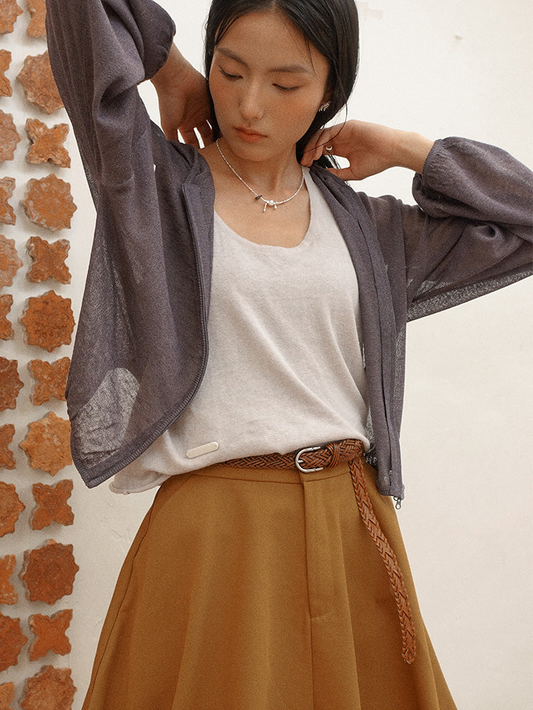 Howl Studio ramie hoodie cardigan