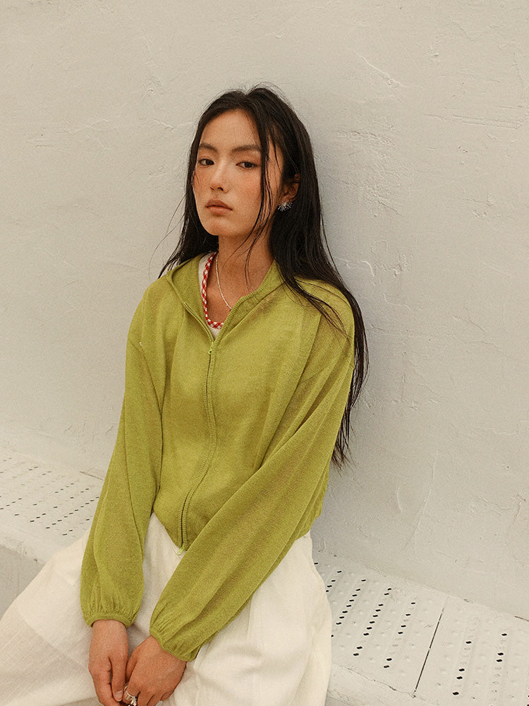 Howl Studio ramie hoodie cardigan