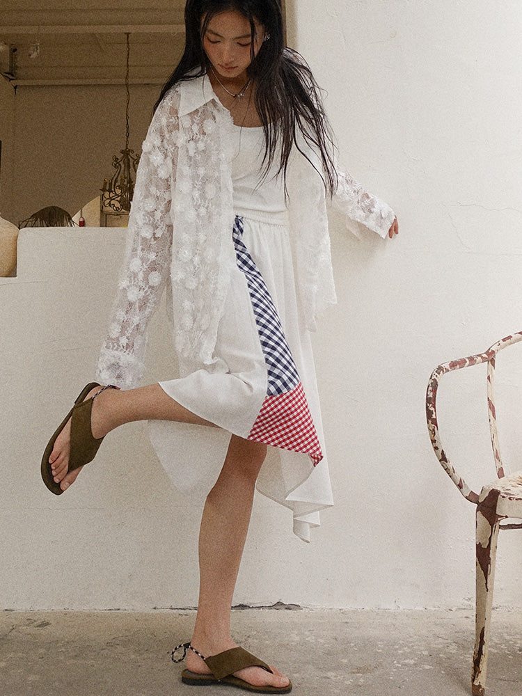 Howl Studio checkered patchwork skirt