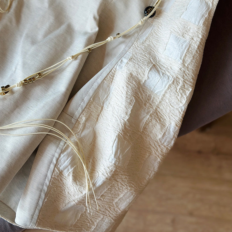 Howl Studio asymetric jacquard patchwork vest