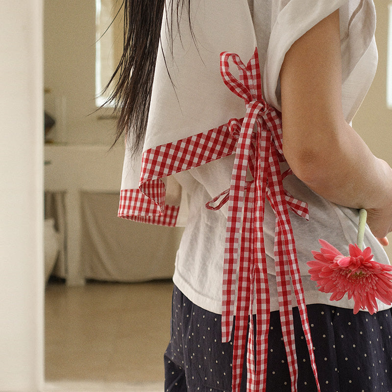 Howl Studio checkered patchwork string vest