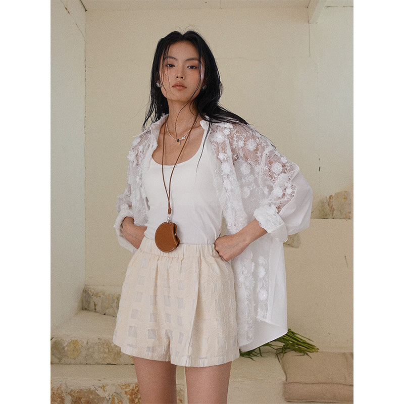 Howl Studio checkered jacquard shorts