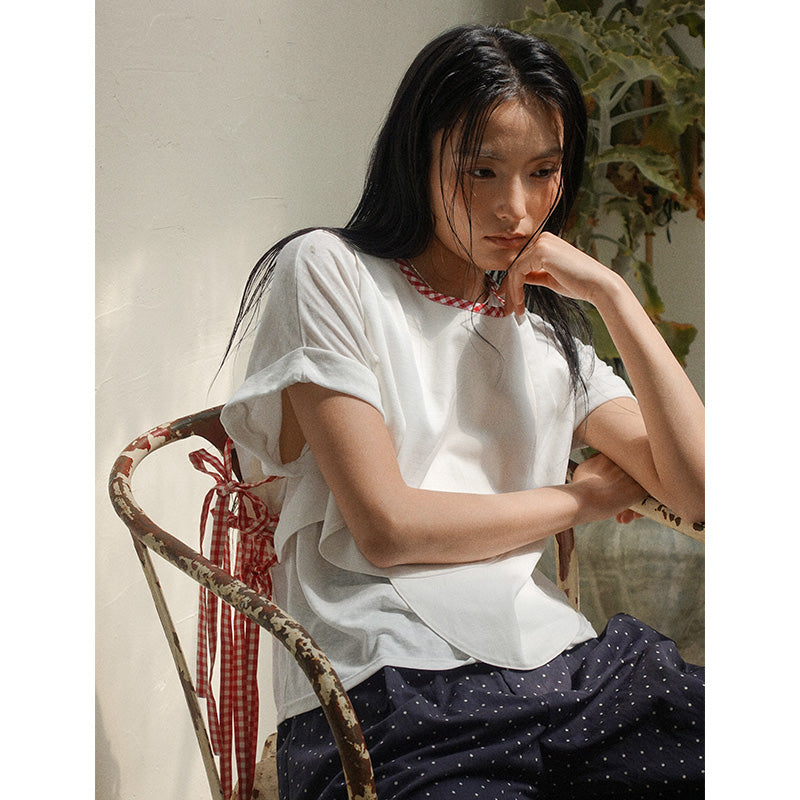 Howl Studio checkered patchwork string vest