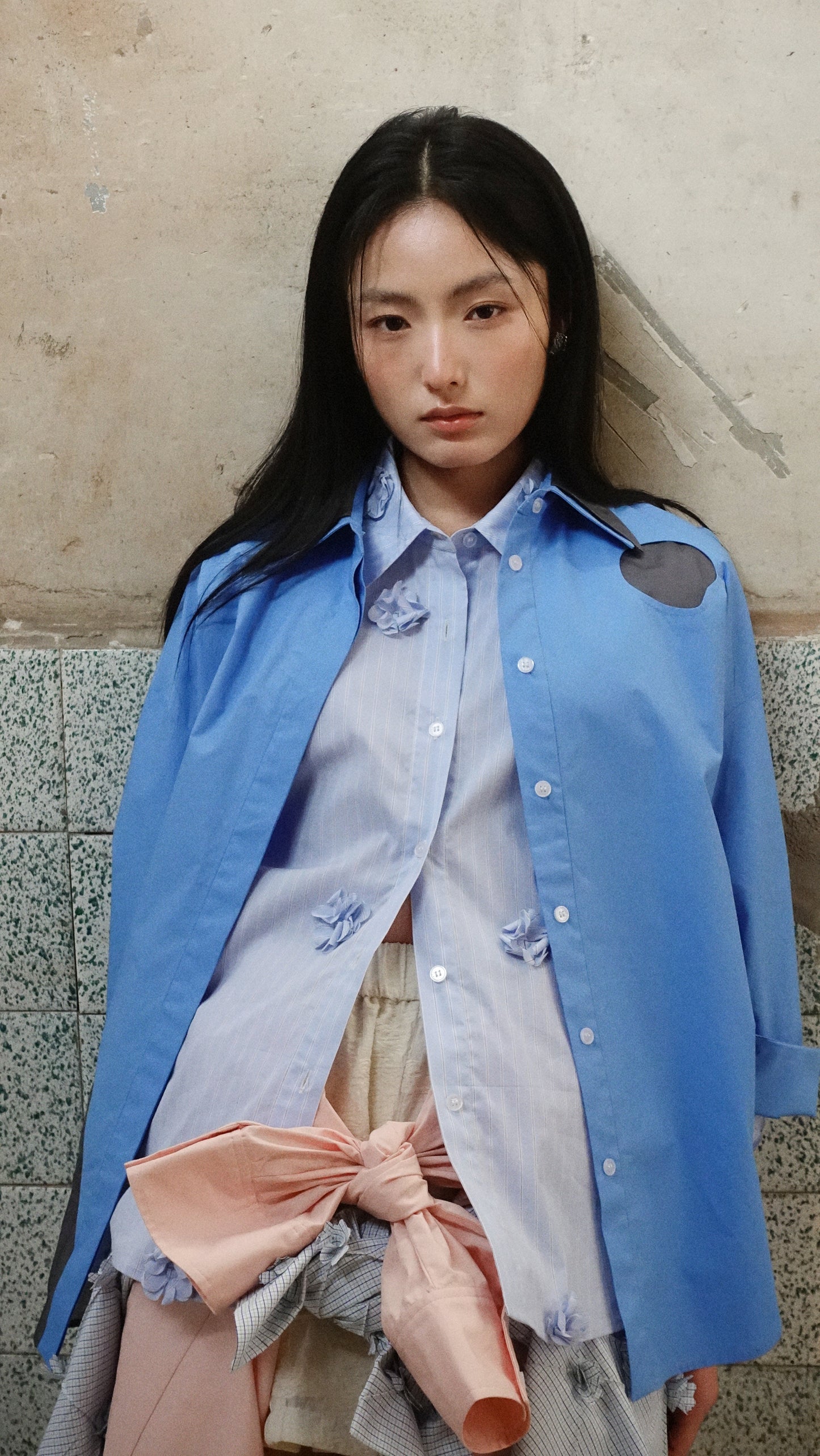 Howl Studio collar patchwork shirt