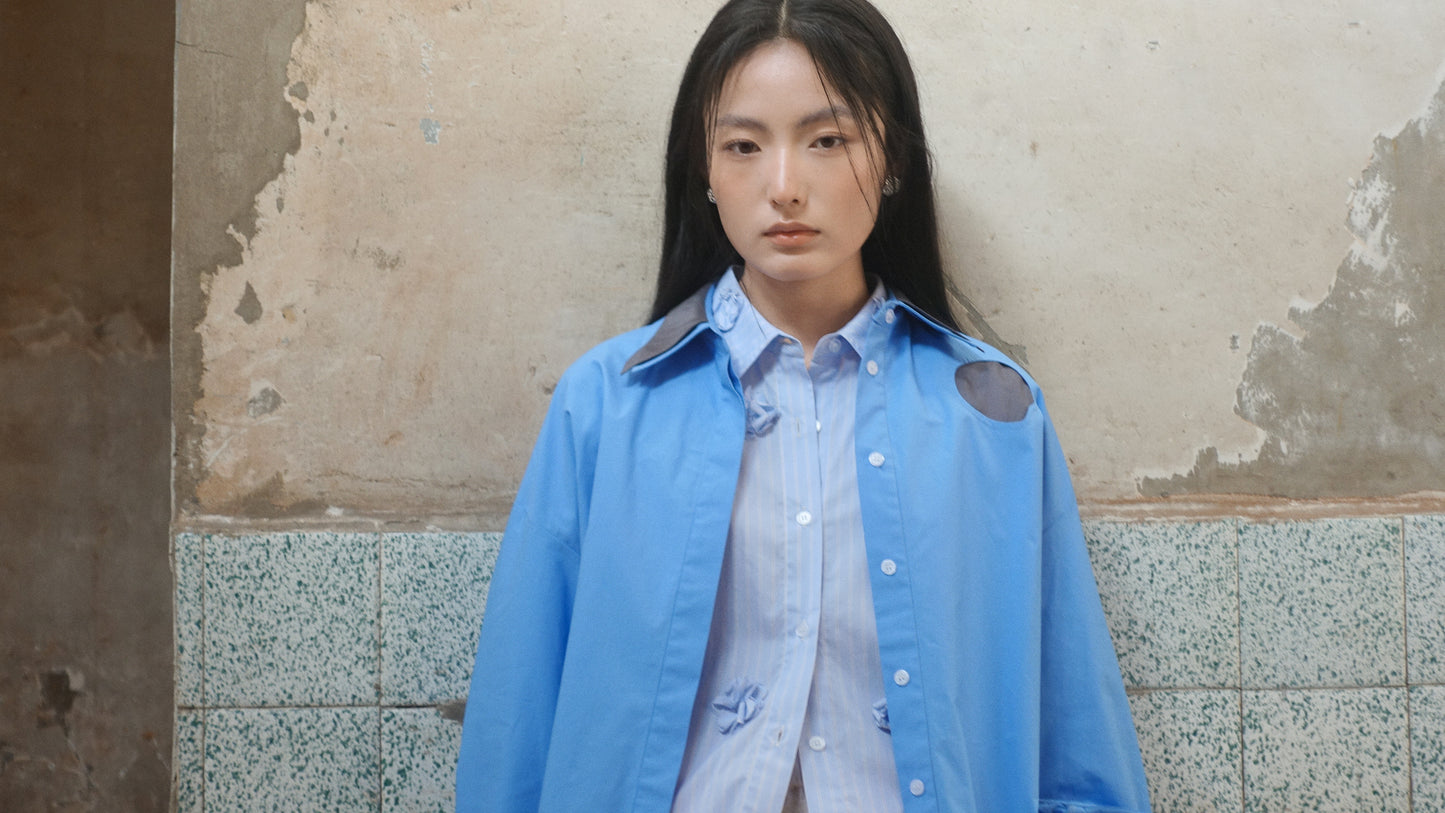 Howl Studio collar patchwork shirt