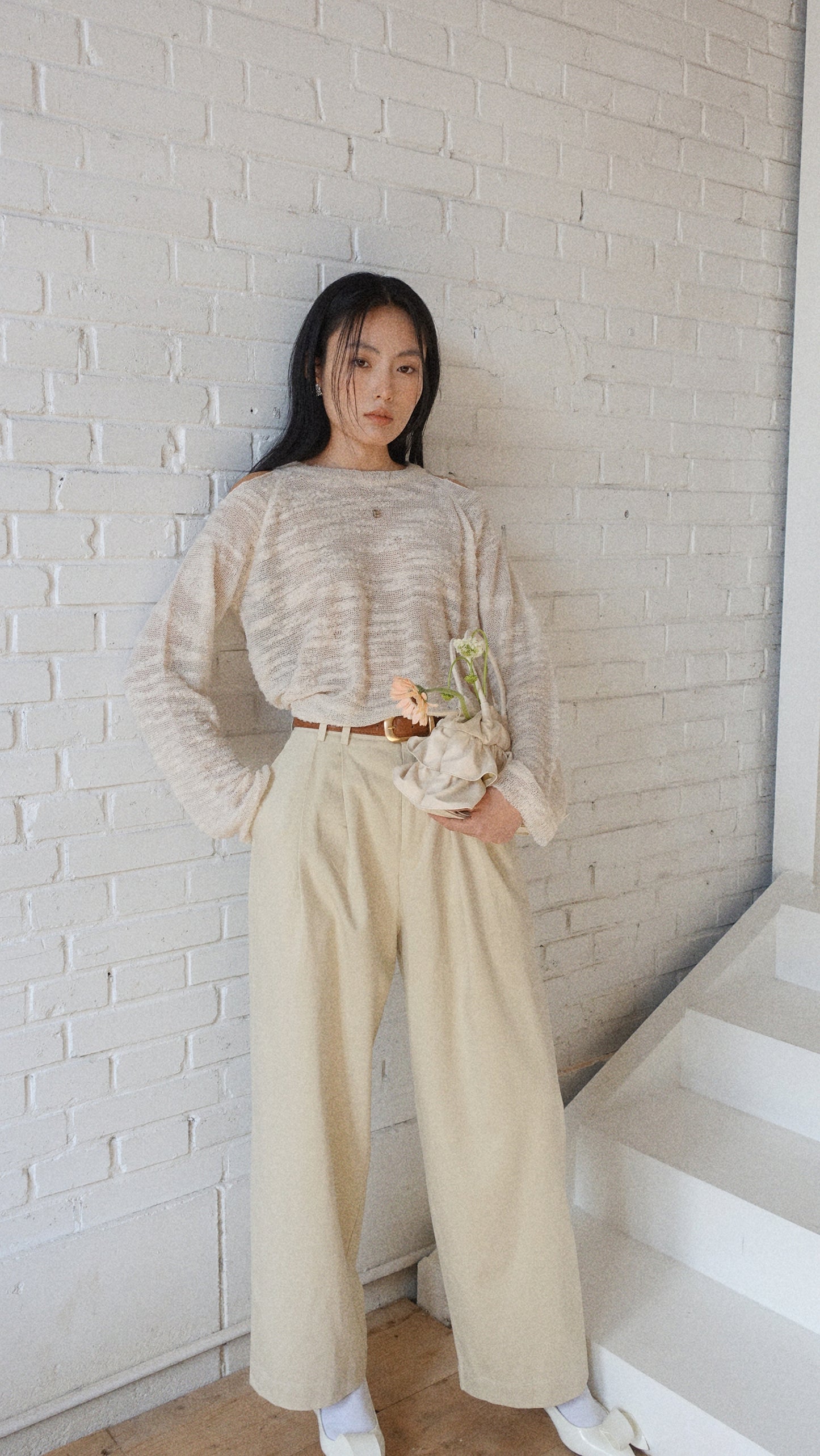 Howl Studio tencel cotton pants (elastic band with belt)