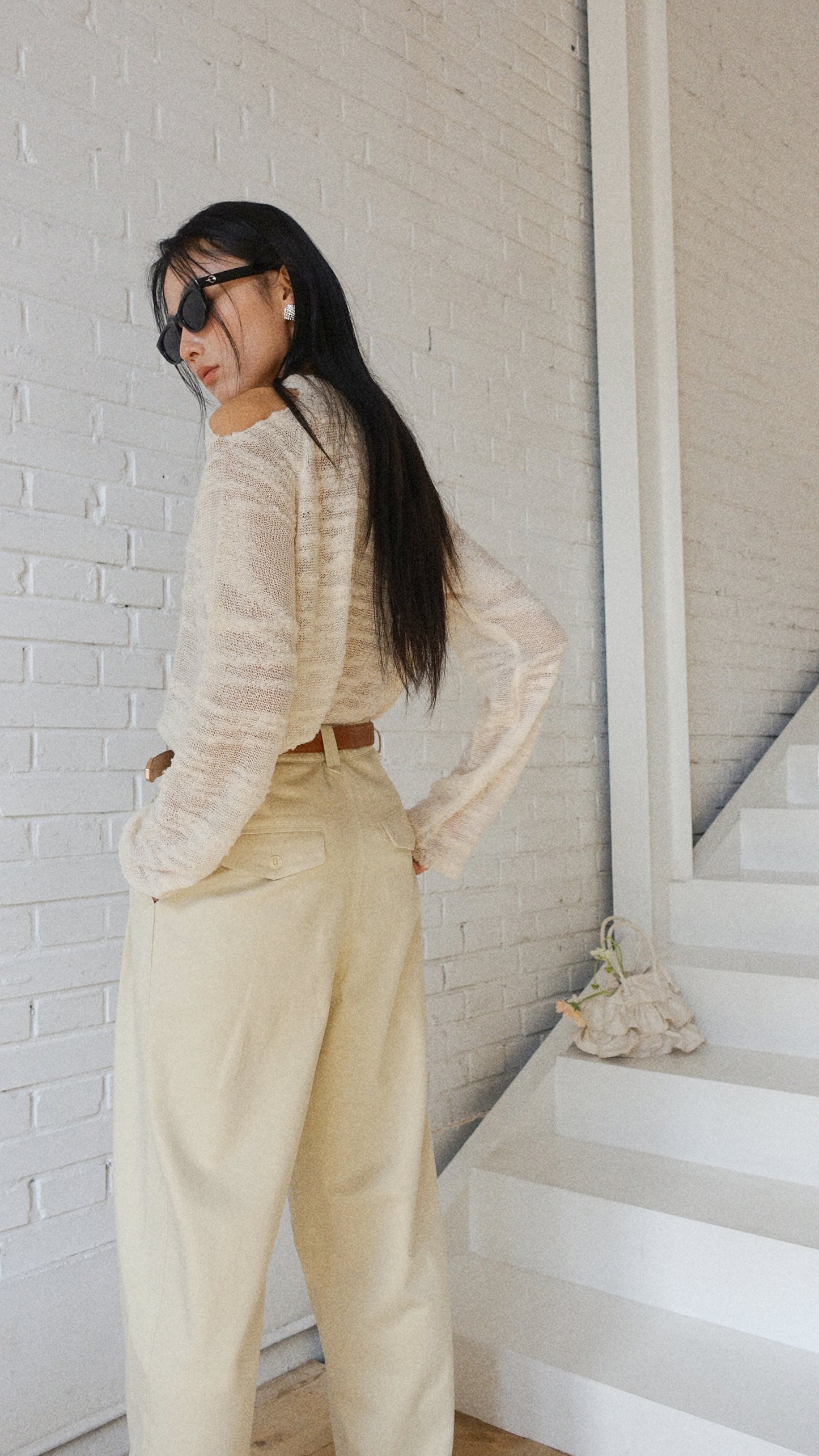 Howl Studio tencel cotton pants (elastic band with belt)