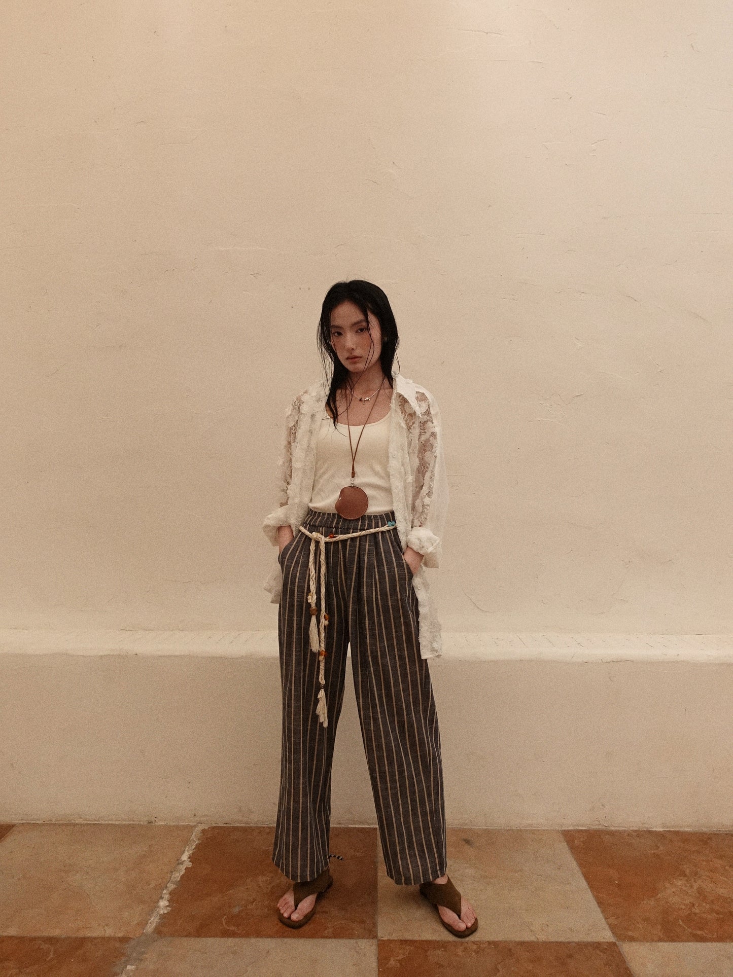 Howl Studio linen Pants with belt