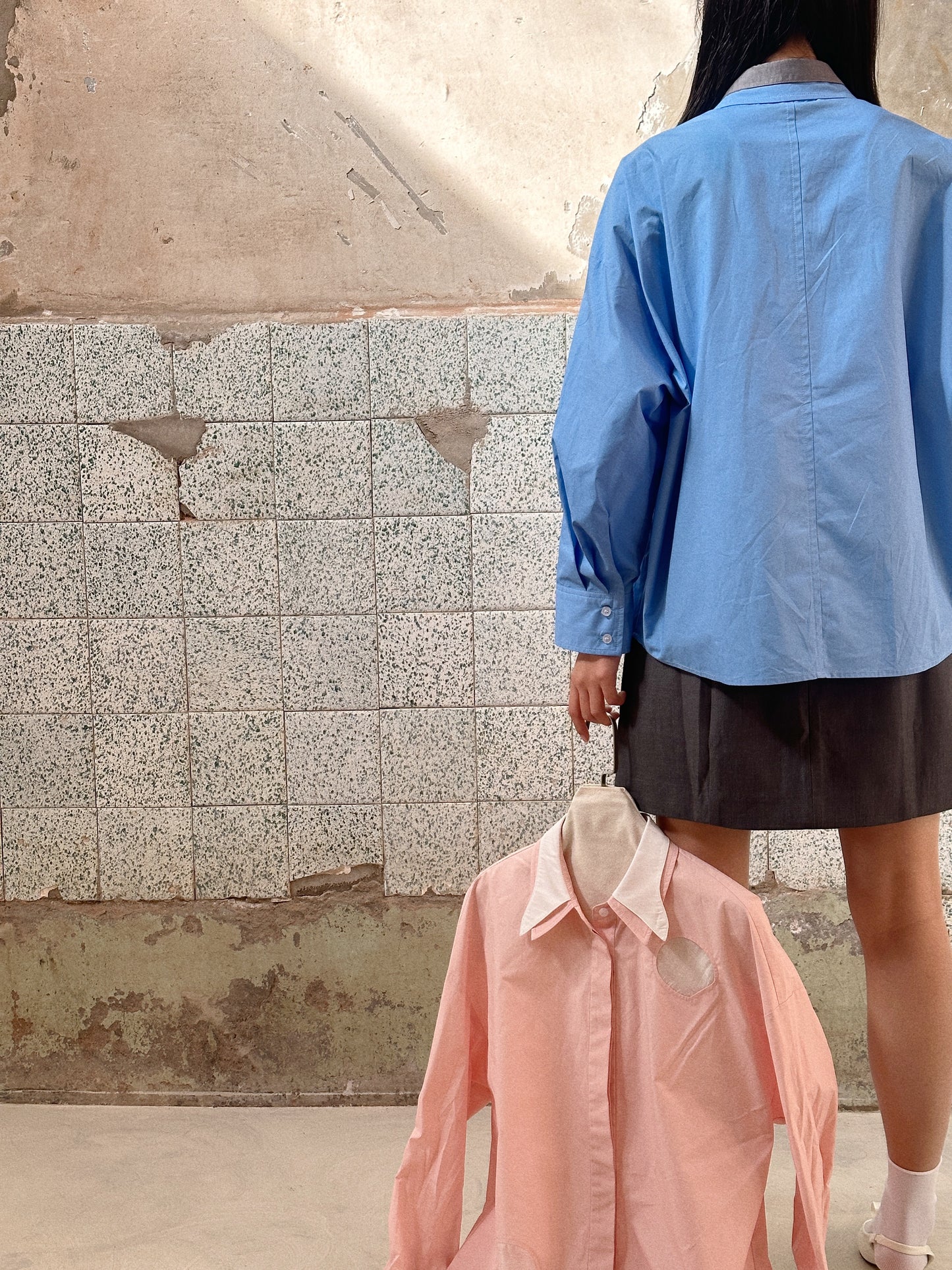 Howl Studio collar patchwork shirt