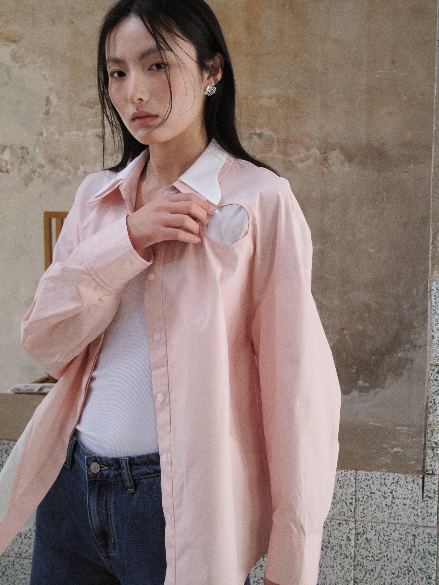 Howl Studio collar patchwork shirt