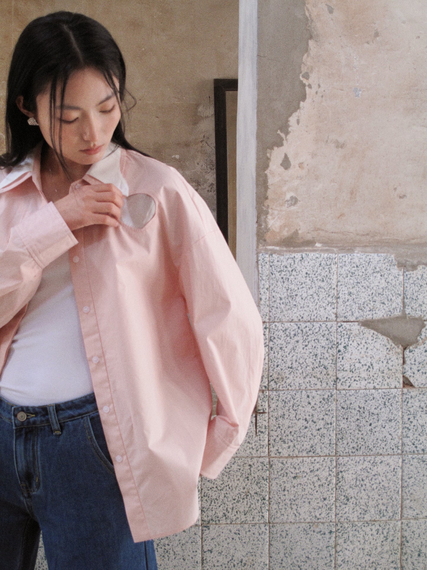 Howl Studio collar patchwork shirt