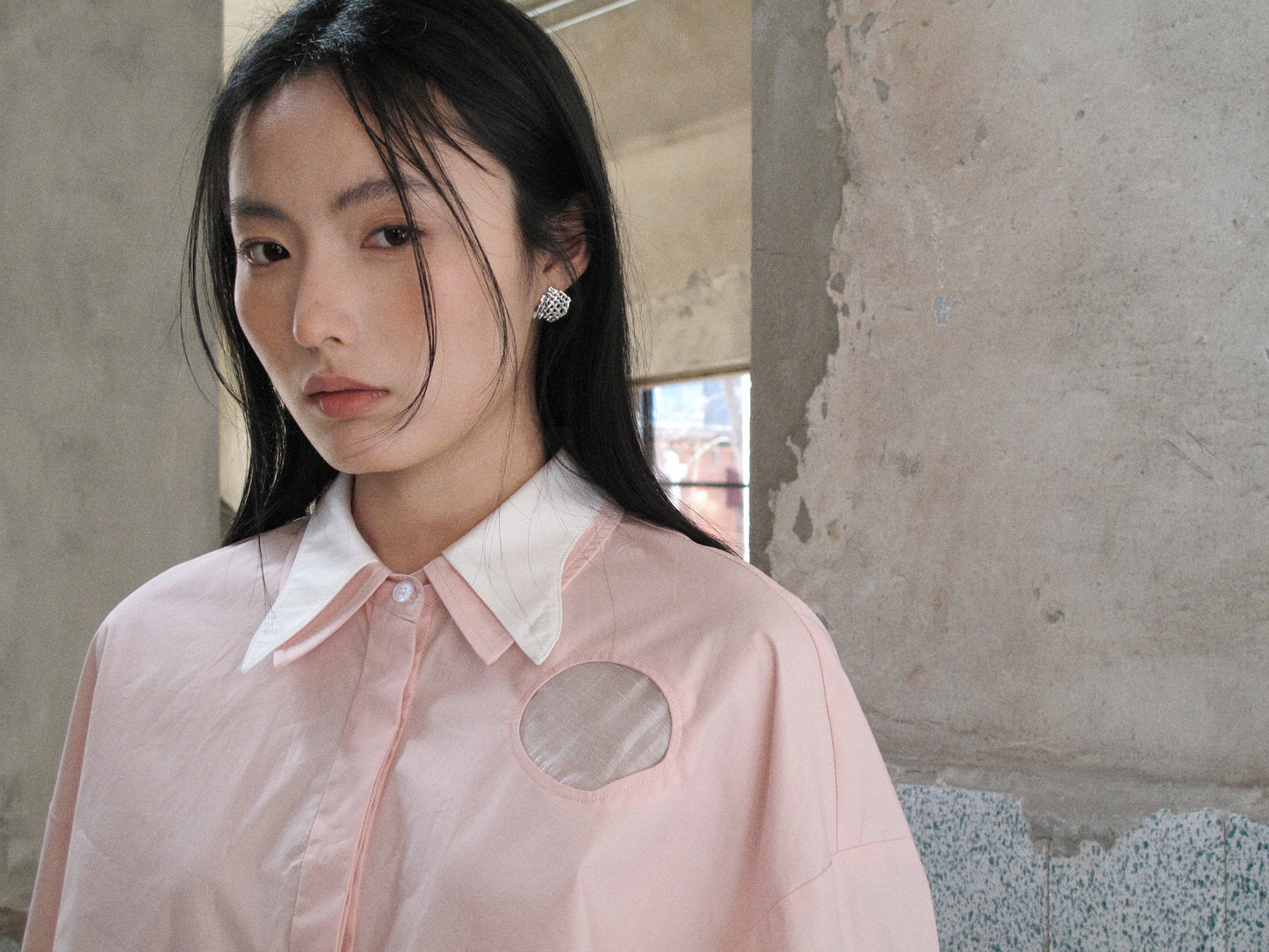 Howl Studio collar patchwork shirt