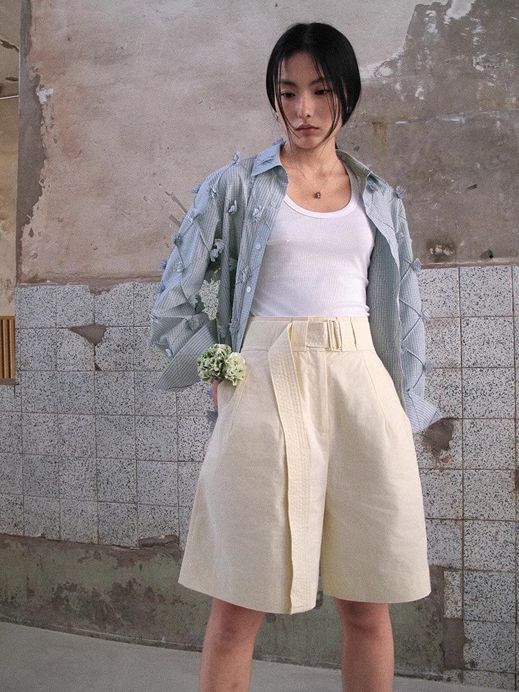 Howl Studio high waist  bamuda shorts (with belt)