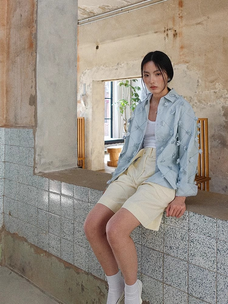 Howl Studio high waist  bamuda shorts (with belt)