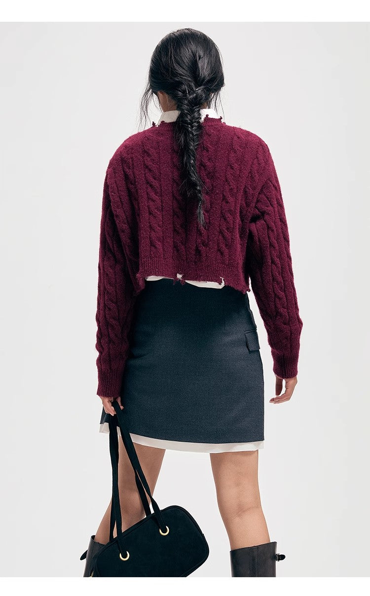 Howl Studio burgendy short knit