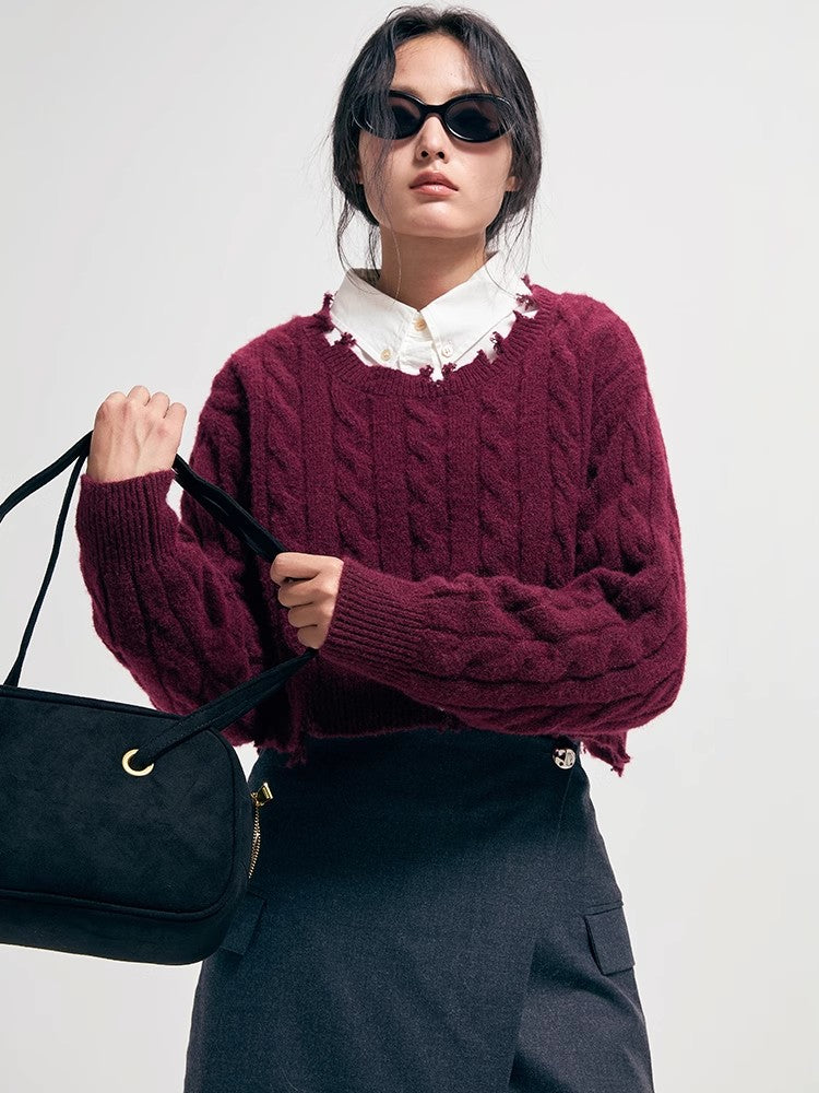 Howl Studio burgendy short knit