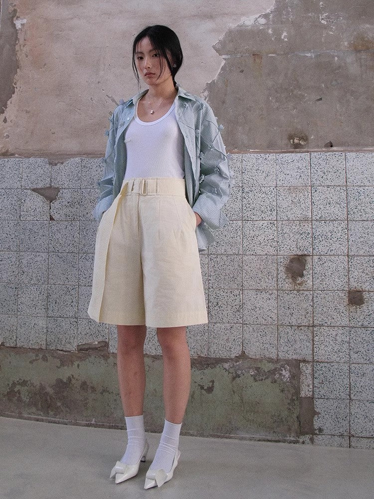 Howl Studio high waist  bamuda shorts (with belt)