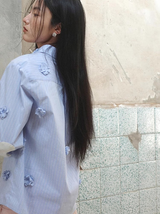 Howl Studio 3D flower stripe shirt